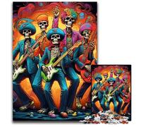 Rompecabezas para Adultos de 1000 Piezas, Esqueleto Tocando la Guitarra, Rompecabezas de Alta dificultad para Adolescentes, 26x38cm/10,23x14,96 Pulgadas.