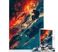 Rompecabezas para Adultos de 1000 Piezas: Esquiador en una montaña Nevada Decoración del hogar Juguetes Regalos de cumpleaños Juegos relajantes colección de Artistas Bellas Artes Tamaño: 38x52cm