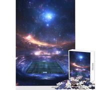 Rompecabezas para Adultos de 1000 Piezas Estadio de fútbol flotando en la inmensidad del Espacio Juguetes antiestrés Regalo Divertido para Juegos educativos Actividades Divertidas en casa 50x75cm