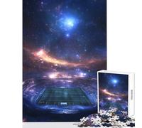 Rompecabezas para Adultos de 1000 Piezas Estadio de fútbol flotando en la inmensidad del Espacio Juguetes antiestrés Regalo Divertido para Juegos educativos Actividades Divertidas en casa 38x26cm