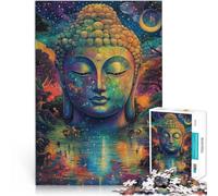 Rompecabezas para Adultos de 1000 Piezas Estatua Colorida de Buda Entrena tu Cerebro y Tus Manos Regalos de cumpleaños, Regalos, Arte Mural 52x38cm