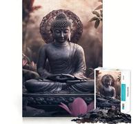 Rompecabezas para Adultos de 1000 Piezas Estatua de Buda en meditación de Corte preciso Juguete para desarrollar la Agilidad Mental Ideal para Relajarse y Disfrutar de la Navidad Decoración de Pared
