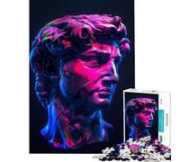Rompecabezas para Adultos de 1000 Piezas Estatua de David Neon Juegos educativos Juguetes Juegos educativos Grandes Regalos y Juguetes Una Obra de Arte Tamaño 38x26cm