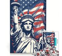 Rompecabezas para Adultos de 1000 Piezas Estatua de la Libertad de EE UU Juegos para Toda la Familia Ideal para divertirse en Familia cumpleaños y Navidad 38x52cm