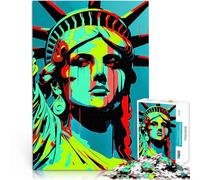 Rompecabezas para Adultos de 1000 Piezas Estatua de la Libertad Entrena tu Cerebro y Tus Manos Juego Educativo para cumpleaños y Navidad. 38x26cm