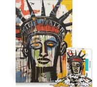 Rompecabezas para Adultos de 1000 Piezas Estatua de la Libertad Estilo Basquiat Abstracto Juego Familiar Relajante Intelectual Regalo desafiante 38x26cm