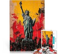 Rompecabezas para Adultos de 1000 Piezas Estatua de la Libertad expresionista: una audaz reinterpretación del Arte contemporáneo Difícil Difícil Apto para Parejas 38x26cm