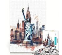 Rompecabezas para Adultos de 1000 Piezas Estatua de la Libertad Juego Familiar Ideal para Relajarse y para un desafío Intelectual 38x52cm