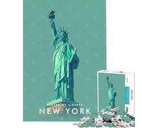 Rompecabezas para Adultos de 1000 Piezas Estatua de la Libertad NYC Rompecabezas para Adultos Carrera de Velocidad Manual Cada Pieza es única Juguetes educativos de Aprendizaje 50x75cm