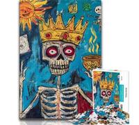 Rompecabezas para Adultos de 1000 Piezas, Estilo Basquiat, con Corona de Calavera, Ideal para Jugar en Familia, Regalo de cumpleaños, Arte Mural, 38x26cm