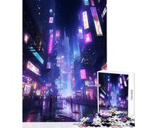 Rompecabezas para Adultos de 1000 Piezas Estilo ciberpunk Ciudad Nocturna decoración del hogar Juguetes Grandes Regalos y Juguetes Juegos relajantes Actividades Divertidas en casa tamaño 38x52cm