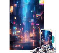 Rompecabezas para Adultos de 1000 Piezas Estilo Ciudad ciberpunk Nocturna Juego Educativo Juguete Juego Intelectual Gran Regalo para los Amantes de los Juegos desafío difícil (tamaño 50x75cm)