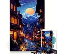 Rompecabezas para Adultos de 1000 Piezas,Estilo Europeo Acogedor,con un diseño de callejón,Ideal para divertirse y desafiar la Mente Un Juego Disfrutar en cumpleaños Regalo Ideal 38x52cm