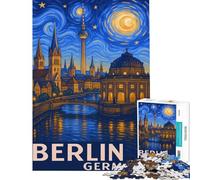 Rompecabezas para Adultos de 1000 Piezas Estilo La Noche Estrellada de Berlín Alemania Juego práctico para Adultos decoración del hogar cumpleaños (tamaño 50x75cm)