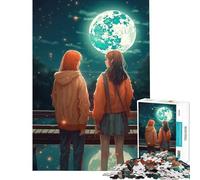 Rompecabezas para Adultos de 1000 Piezas Estilo Lofi Girl Juguetes educativos Juegos Familiares desafío difícil Regalos de Amigo Invisible (tamaño 75x50cm)