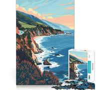 Rompecabezas para Adultos de 1000 Piezas,Estilo Minimalista,con diseño de Playa de Los Ángeles,Ideal para divertirse y desafiar la Mente Un Juego Disfrutar en cumpleaños Regalo Ideal