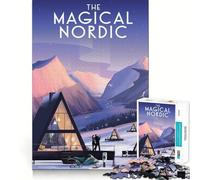 Rompecabezas para Adultos de 1000 Piezas,Estilo nórdico, Jugar a desarrollar la Mente,Ideal para divertirse y como decoración navideña para la Pared (38x52cm)