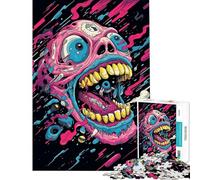Rompecabezas para Adultos de 1000 Piezas Estilo Pop Art con Calaveras extravagantes Juegos relajantes Divertidos y Originales Regalo de cumpleaños (Tamaño 38x52cm)