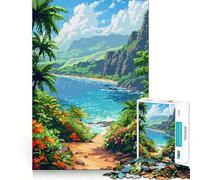 Rompecabezas para Adultos de 1000 Piezas,Estilo Retro Hawaiano,Pixel Art,decoración Ideal,desafío Mental,Regalo Divertido para el Tiempo Libre,Regalo de cumpleaños o para Aficionados (38x52cm)