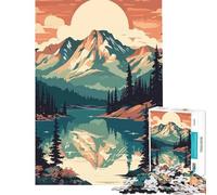 Rompecabezas para Adultos de 1000 Piezas Estilo Retro montaña Vintage Juegos Familiares Juguetes adictivos para Cultivar la Paciencia Regalo Divertido Actividades Familiares (tamaño 38x26cm)