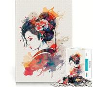 Rompecabezas para Adultos de 1000 Piezas Estilo Tradicional japonés Geisha con articulaciones Suaves Divertido Juego de concentración Mental Juego Casual Ideal para el Tiempo Libre y como Regalo