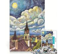 Rompecabezas para Adultos de 1000 Piezas Estilo Van Gogh de Viena Juegos Familiares interacción Entre Padres e Hijos Lista de Deseos con Papá Noel 38x26cm