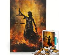 Rompecabezas para Adultos de 1000 Piezas Estilo Vintage con la Figura de la Dama de la Justicia al óleo Juegos relajantes Divertidos y con Humor Regalo de cumpleaños 50x75cm