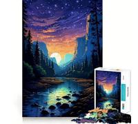 Rompecabezas para Adultos de 1000 Piezas, Estilo Yosemite Vibe, Pixel Art, Corte Premium, lógica Divertida, Juguete fácil de Usar, Arte de Pared navideño (38x52cm)