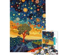 Rompecabezas para Adultos de 1000 Piezas Estrellas de la mañana Estilo Klimt Juguetes antiestrés Divertidos y Originales cumpleaños (tamaño 38x26cm)