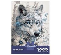 Rompecabezas para Adultos De 1000 Piezas Ethereal Wolf Portrait Rompecabezas Práctico Juego Regalo De Cumpleaños Cumpleaños Y Navidad 38x26cm/1000pcs