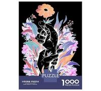 Rompecabezas para Adultos De 1000 Piezas Exotic Flowers Black Rompecabezas Antiestrés Juguetes Divertidos Y Humorísticos Actividades Divertidas En Casa, 52x38cm/1000pcs