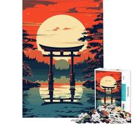 Rompecabezas para Adultos de 1000 Piezas Exploración de la Puerta de Japón Divertidos Juegos Juguetes adictivos para Cultivar la Paciencia Excelentes Regalos y Juguetes para la decoración del hogar
