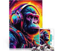 Rompecabezas para Adultos de 1000 Piezas Explorador de Gorila galáctico Regalos de Juegos desafiantes para la decoración del hogar 75x50cm