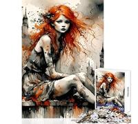 Rompecabezas para Adultos de 1000 Piezas Extraño tu Cabello pelirrojo Juego Educativo Desafío difícil Juguete Decoración de Pared Mejorando el Amor Entre Parejas (50x75cm)