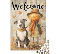 Rompecabezas para Adultos De 1000 Piezas Fall Scarecrow Garden Flag Rompecabezas para Adultos Juego De Ingenio Decoración del Hogar Cumpleaños 38x26cm/1000pcs