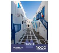 Rompecabezas para Adultos De 1000 Piezas Famous Blue Alley Mykonos Rompecabezas para Adultos Juguetes Antiestrés para La Diversión Familiar Desafío Educativo 38x26cm/1000pcs