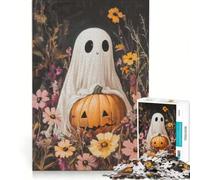 Rompecabezas para Adultos de 1000 Piezas Fantasma amigable con Calabaza, Juegos relajantes, ejercita tu Cerebro y Tus Manos, cumpleaños 38x52cm