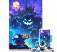 Rompecabezas para Adultos de 1000 Piezas Fantasma con Linterna de Calabaza Difícil Difícil Toda la Familia. 52x38cm