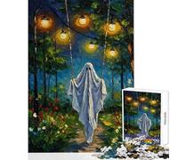 Rompecabezas para Adultos de 1000 Piezas Fantasma en un Columpio Pintura Juego Familiar Regalo de cumpleaños decoración del hogar Juguetes desafiantes para completar (38x52cm)