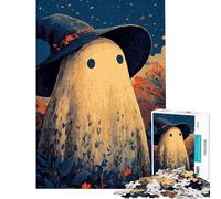 Rompecabezas para Adultos de 1000 Piezas Fantasma Floral con Sombrero de Bruja Rompecabezas relajantes para Adultos Difícil Regalos para Amigos y Familiares (tamaño 50x75cm)