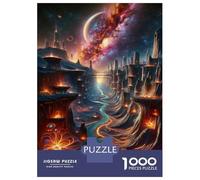 Rompecabezas para Adultos De 1000 Piezas Fantasy Alien Landscape Art Print Rompecabezas para Adultos Juego Familiar para La Diversión Familiar Regalo De Cumpleaños, Regalos, 70x50cm/1000pcs