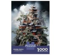 Rompecabezas para Adultos De 1000 Piezas Fantasy Asian Temple Island Rompecabezas para Adolescentes Juguetes De Bricolaje Corte De Precisión Difícil Y Desafiante 38x26cm/1000pcs