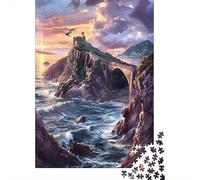 Rompecabezas para Adultos De 1000 Piezas Fantasy Castle by The Sea Rompecabezas para Adultos Juegos Familiares Pero Divertidos Y Humorísticos Cumpleaños 52x38cm/1000pcs