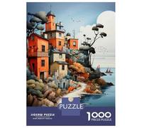 Rompecabezas para Adultos De 1000 Piezas Fantasy Coastal Village Scene Rompecabezas para Adultos Juegos Familiares Arte De Pared Oferta como Regalos para Toda La Familia 38x26cm/1000pcs