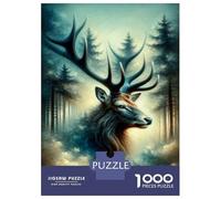 Rompecabezas para Adultos De 1000 Piezas Fantasy Deer Wall Art Print Rompecabezas para Adultos Juego Práctico Decoración De Pared para Cumpleaños, Navidad 70x50cm/1000pcs