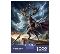 Rompecabezas para Adultos De 1000 Piezas Fantasy Deer Warrior Art Print Rompecabezas para Adultos Juegos De Relajación Análisis Y Lógica Cumpleaños Y Navidad 70x50cm/1000pcs