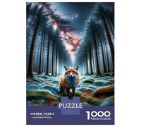 Rompecabezas para Adultos De 1000 Piezas Fantasy Forest Fox Art Print Rompecabezas Juego De Ingenio Regalos para Mujeres Cumpleaños Y Navidad 70x50cm/1000pcs