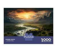 Rompecabezas para Adultos De 1000 Piezas Fantasy Landscape with River and Mountains Rompecabezas para Adultos Juguete Decoración De Pared Mejora La Memoria 70x50cm/1000pcs