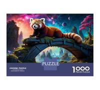 Rompecabezas para Adultos De 1000 Piezas Fantasy Red Panda Bridge Rompecabezas para Adultos Juegos Familiares Regalos para Mujeres Cumpleaños Y Navidad 38x26cm/1000pcs