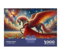 Rompecabezas para Adultos De 1000 Piezas Fantasy Unicorn in Flower Field Rompecabezas para Adultos Juegos Familiares Pero Divertidos Y Humorísticos Cumpleaños 38x26cm/1000pcs